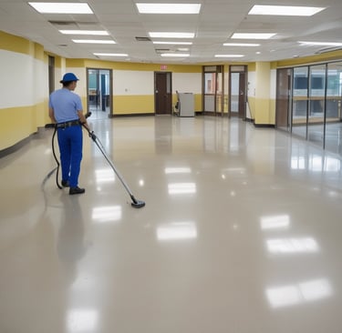 woman standing while holding on shoulder of man cleaning pathway and another man spreading water using green water dipper