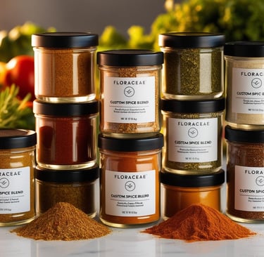 spices bottles, floraceae spices