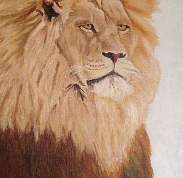 lion oil painting