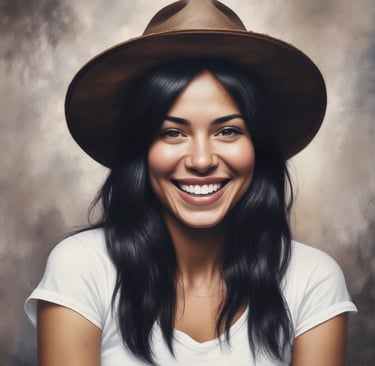 woman wearing black crew-neck shirt