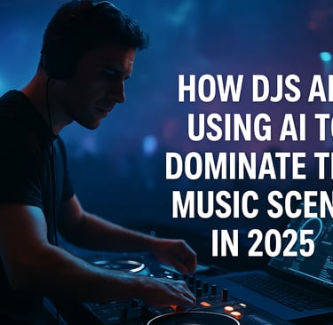 a dj playing music in front of a laptop