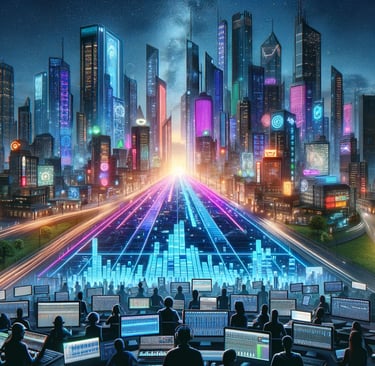 a cityscape with a city skyline and a city skyline