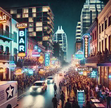 a busy city street with a lot of people walking down the street