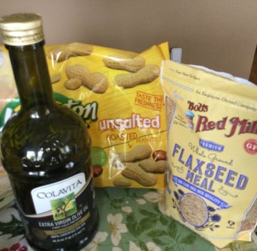 Foods of rich USFA ( olive oil, peanut, and flaxseed).