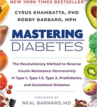 A book cover of "Mastering Diabetes".