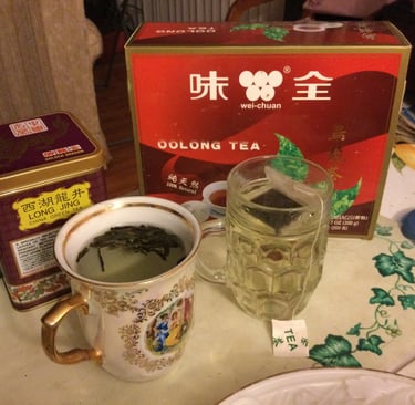 Green Teas - West lake long jing tea and Oolong tes.