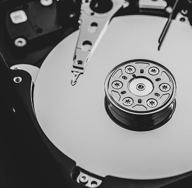 old hdd disk from inside