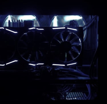 video card RTX installed into computer