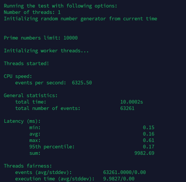 amd ryzen vps sysbench output
