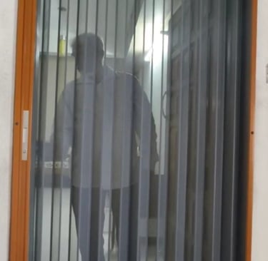 Aluminium Pleated Mesh with Lock for Main Door