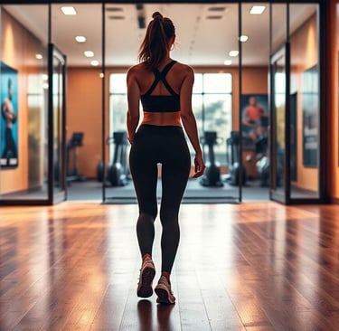 Woman walking into gym starting her keto plan