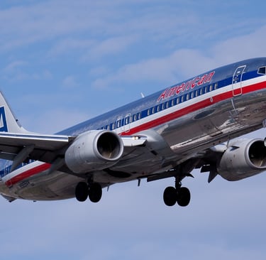 Un avion de la Compagnie American au décollage