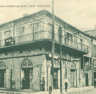 The old absinthe house, carte postale de la Nouvelle-Orléans vers 1880
