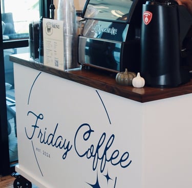 Custom Branded Coffee Cart & Mobile Espresso Bar Lattes Cappuccinos Dallas Coffee Catering for event