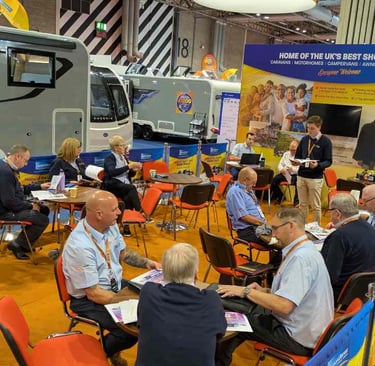 dealership stand and Motorhome and Caravan Show 2025