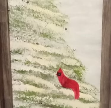 Winter Cardinal (painting) Kylee Smith