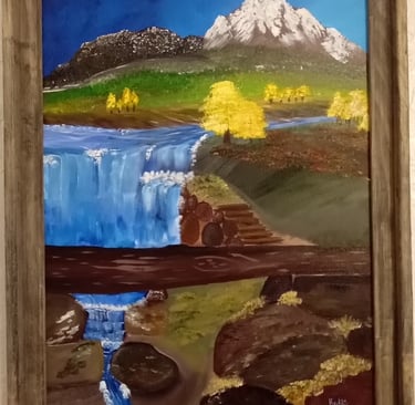 Bear Mountain Waterfall (painting) Kylee Nicole Smith