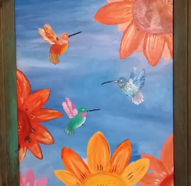 Trochilidae Triumvirate (painting) Kylee Nicole Smith