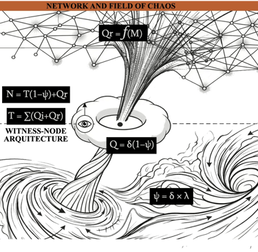 Quasar-like structure representing witness condensation and node network interaction