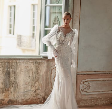 robe de mariée sirène avec manches amovibles