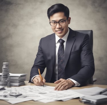 A person working on a laptop with design templates on the screen.