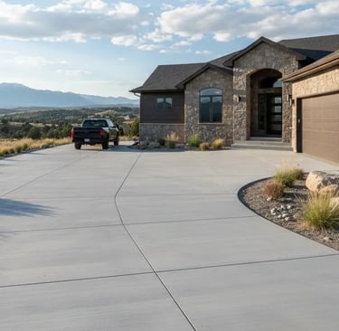 huge concrete residential driveway in Eagle Mountain, UT