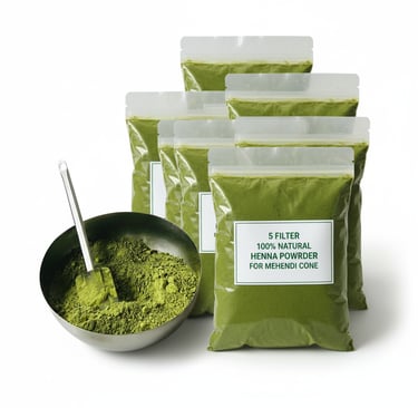 five filterd henna powder
