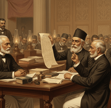 Illustration of early Indian National Congress leaders during the Moderate Phase (1885–1905).