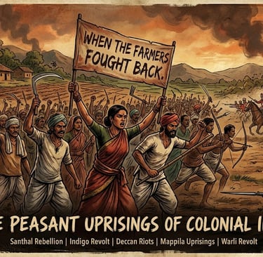Gemini said Indian farmers with tools facing British soldiers in 1800s