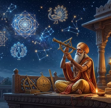 Conceptual illustration showing balance between scientific knowledge and religious faith.