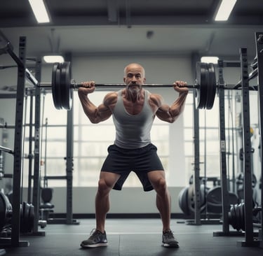 A vibrant elderly couple enjoying an active lifestyle outdoors.