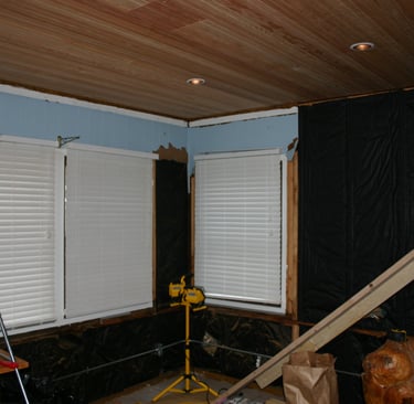 Stripped down to studs, added ceiling lights and insulation. Maybe 2009