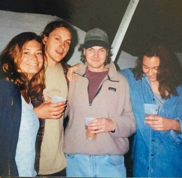 Michelle D., Derek, me and Dawn from left to right. Circa 1997?