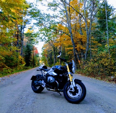 October 2018 in rural Maine on my favorite bike - my 2014 BMW R9T.