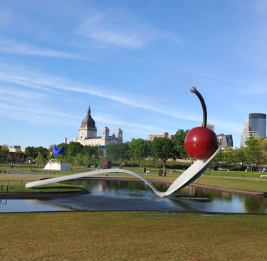 Claes Oldenburg/van Bruggen fountain sculpture at the Walker, Minneapolis - 2018