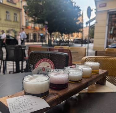At the "Beer Museum" at the town square in Prague in October 2024.