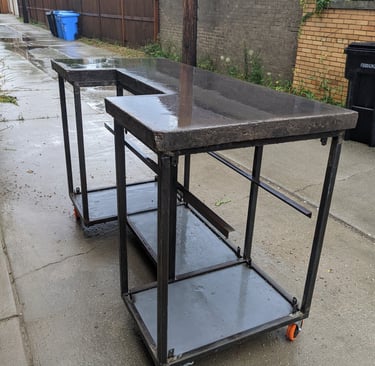 Bare bones and bar top shortly after I polished the concrete in the alley. Summer of 2021.