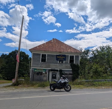 My 2020 Suzuki Katana on some back road in Maine in the summer of 2025.