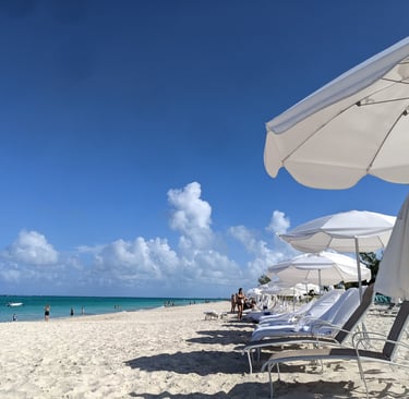 White sand beaches of Turks & Caicos celebrating Dawn's 50th in December of 2021