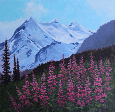 3 Peaks - Rockies - Original framed in barnwood - $350.00