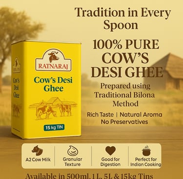 RATNARAJ PREMIUM DESI AND COW GHEE BILONA A2 GIR COW GHEE