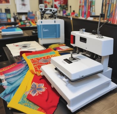 A creative workspace showcasing design tools and materials.