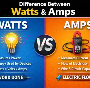 difference between watts and amps