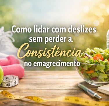 Capa sobre como lidar com deslizes sem perder a consistência no emagrecimento
