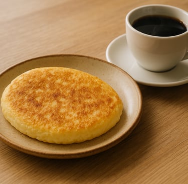 Pão de tapioca com café