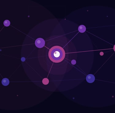 purples and dark pinks visual for the AI and Inclusion Article.