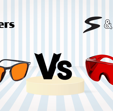 difference between amber orange tinted blue light blocking night glasses and byeBlue red glasses