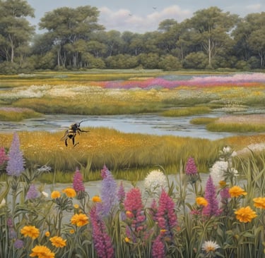 a person in a yellow jacket standing in a forest