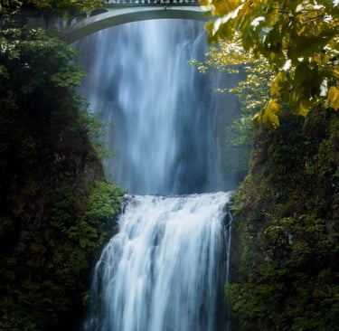 A waterfall