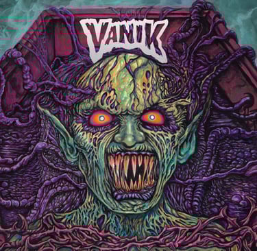 VANIK Ghoul a painting of a man with a sign that says vanquid